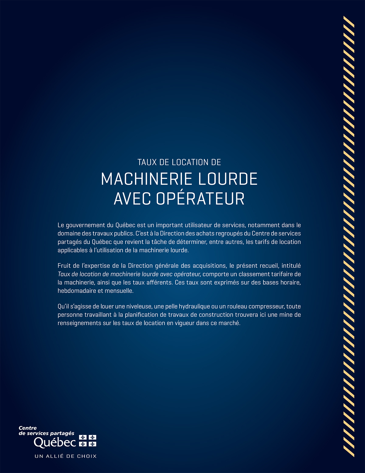 Taux de location de machinerie lourde avec opérateur 2017